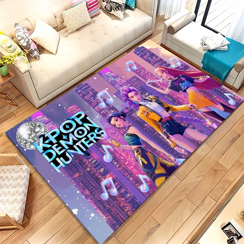 Tapis antidérapant K-Pop Demon Hunters Golden Saja Boys pour salon, chambre à coucher, salle de jeux, canapé, décoration intérieure, paillasson