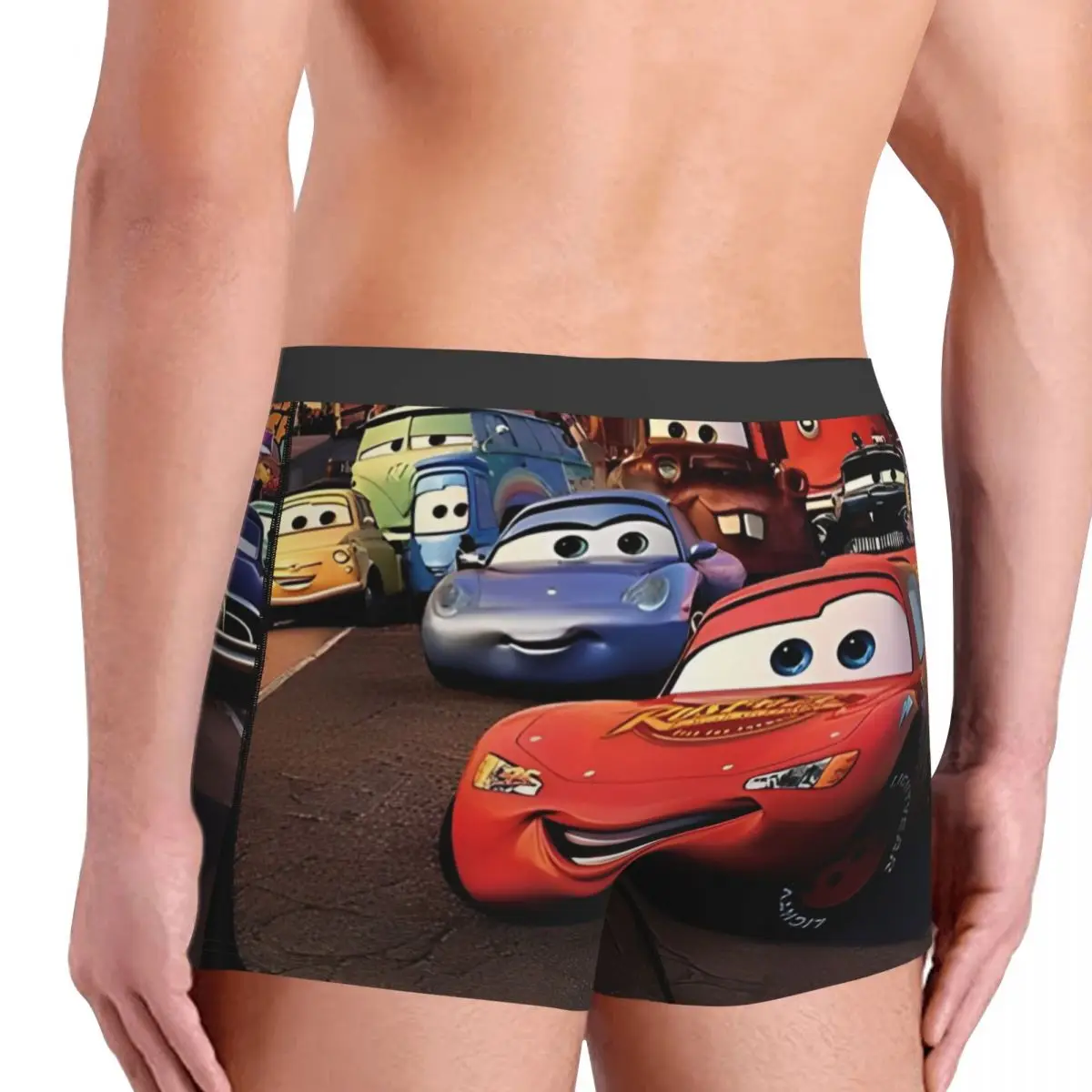 Custom Cars Sunny Day With Best Friends Man Boxers Shorts Cozy Underwear Lightning McQueen Printed Cool Underpants