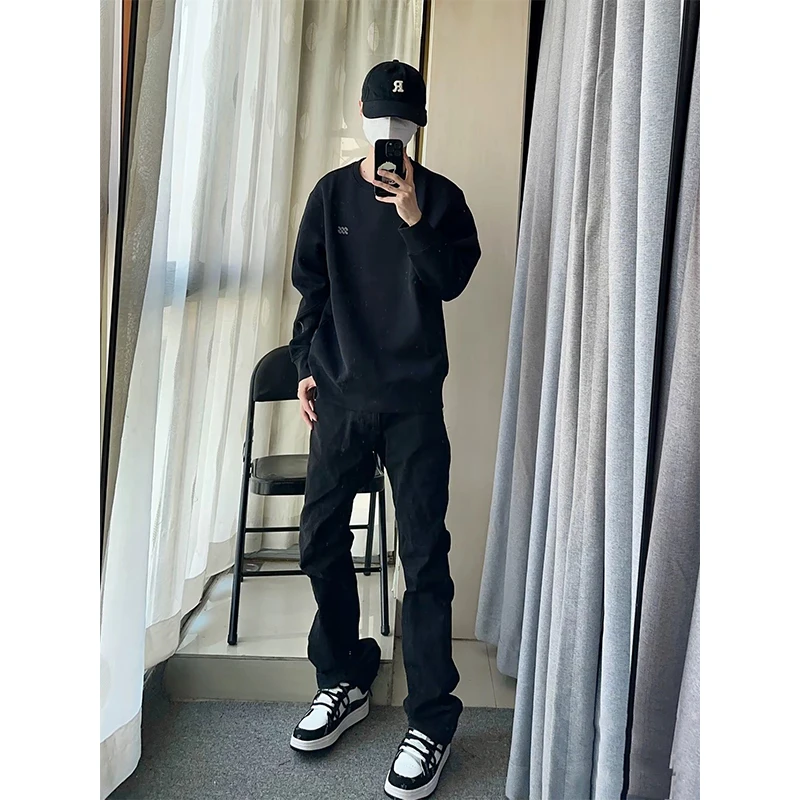 

Мужские джинсы Cleanfit Pure Black: модные, приталенные, с расклешенными штанинами, эластичные, прямого кроя, для осеннего сезона