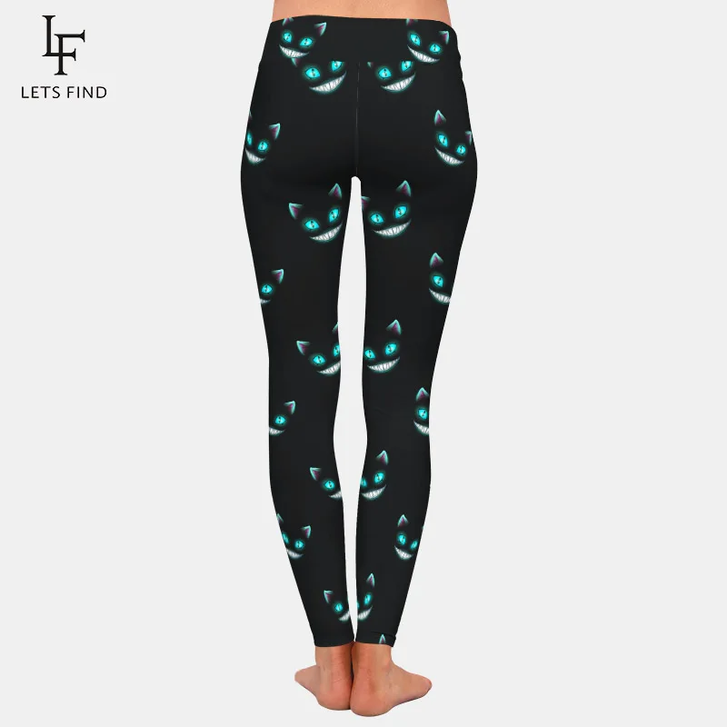 LETSFIND High Quaility Sexy Fitness Full Leggings Fashion Cat Printing High Waist Women Workout Slim Leggings