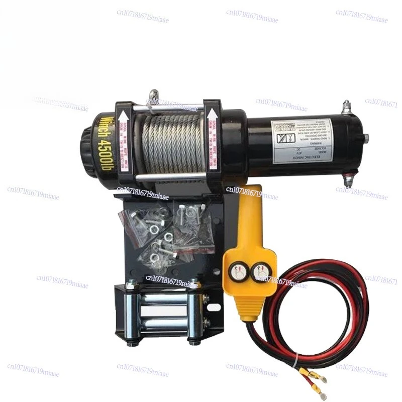 12V Truck Self Rescue Off-Road Winch 3000 lbs Off-Road Vehicle Winch Truck Mounted Crane 24V Electric Winch