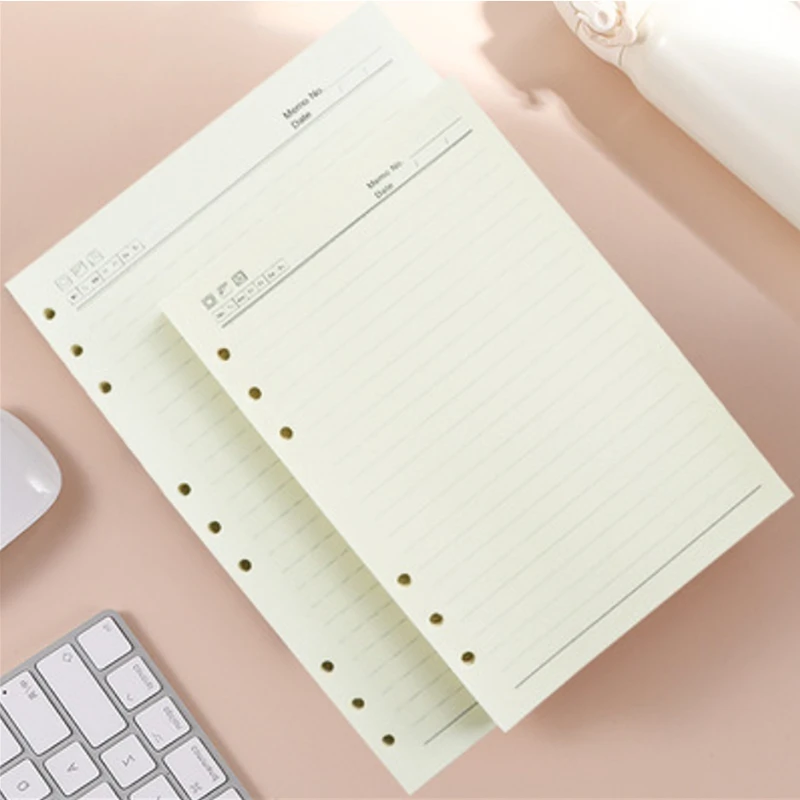 

A5/A6 Loose Leaf Inner Core 6-hole Loose Leaf Replacement Core Horizontal Line Inner Page Notebook Content Can Be DIY Notebooks