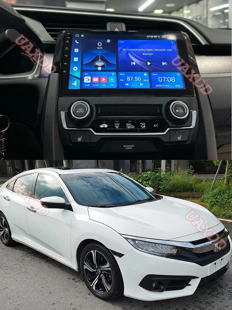 2 Din car cd dvd radio Android fascia multimedia For Honda 2016 Civic 9inch MP3 MP5 video Audio stereo panel frame cable Harness