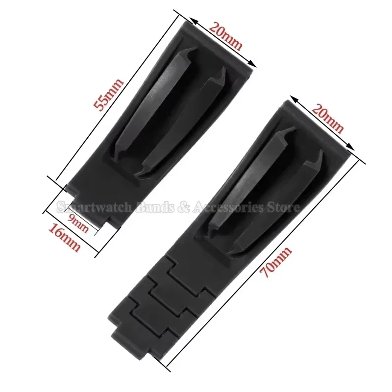 20mm TPU Silicone Strap for Rolex for Submariner for Daytona Rubber WristBand Waterproof Bracelet Metal Folding Buckle Accessory