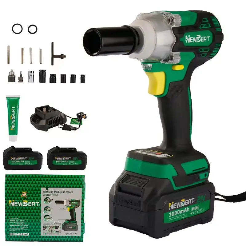 Power Electric Wrenches Set 21V Battery High Torque Cordless Brushless Impact Wrench Kits Heavy Duty