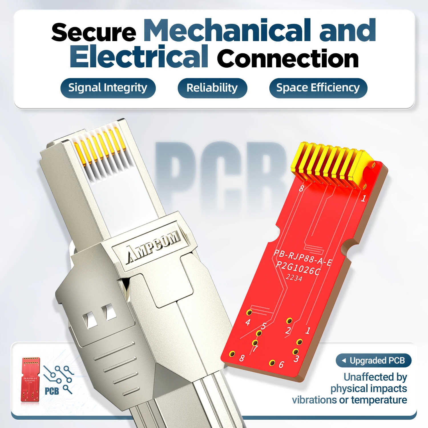 AMPCOM RJ45 커넥터 모듈러 플러그, Cat6 Cat6A CAT7 CAT8 STP 네트워크 툴리스 커넥터, 이더넷 플러그 케이블 인터넷 도구 무료
