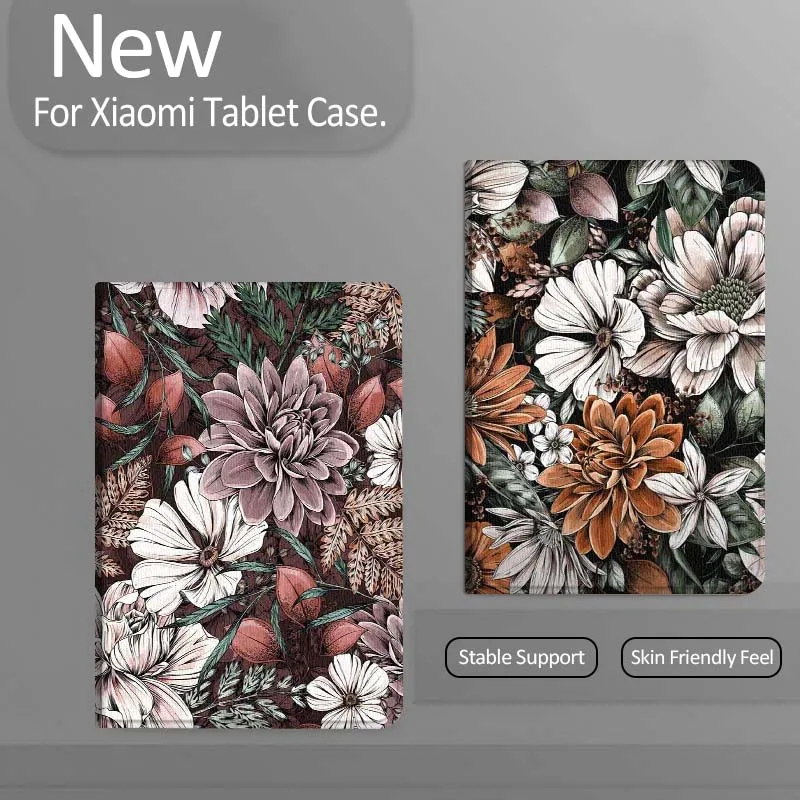 

Vintage Floral Pattern Design Tablet Case For Xiaomi Redmi Mini Pad SE K 2 4 5 6 7 8 2023 2025 11 8.8 11.2 10.1 Pro Gift