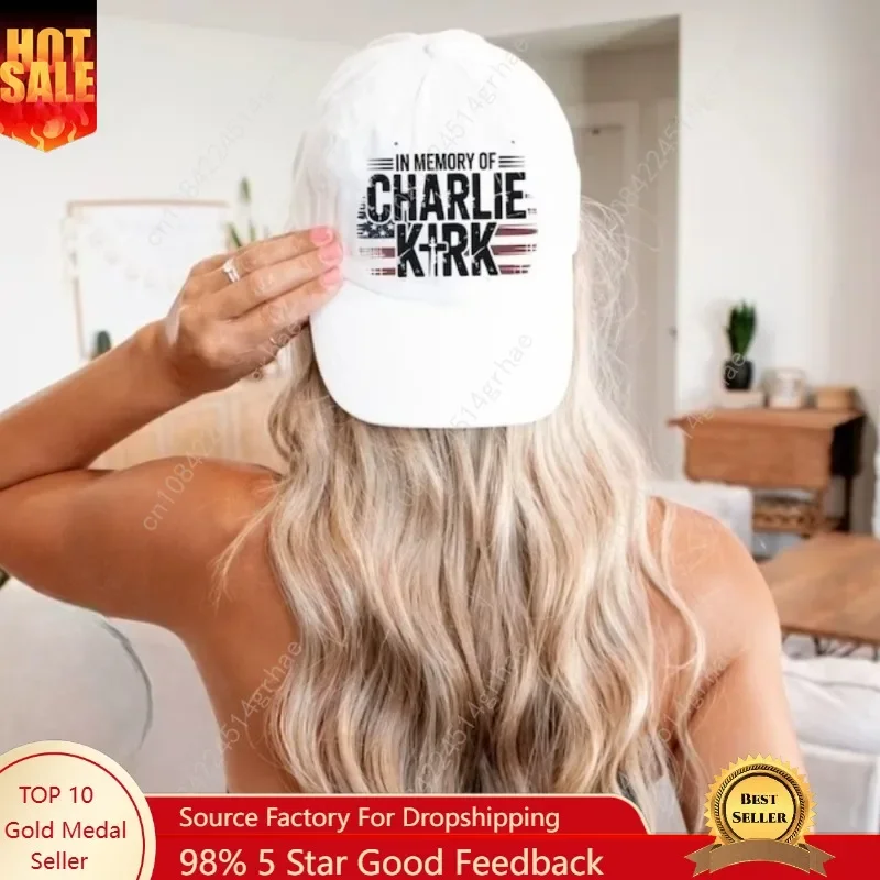 

In Memory of Charlie Kirk Baseball Cap Patriotic Christian Dad Hat Memorial Sun Hat with Graphic Woman Man