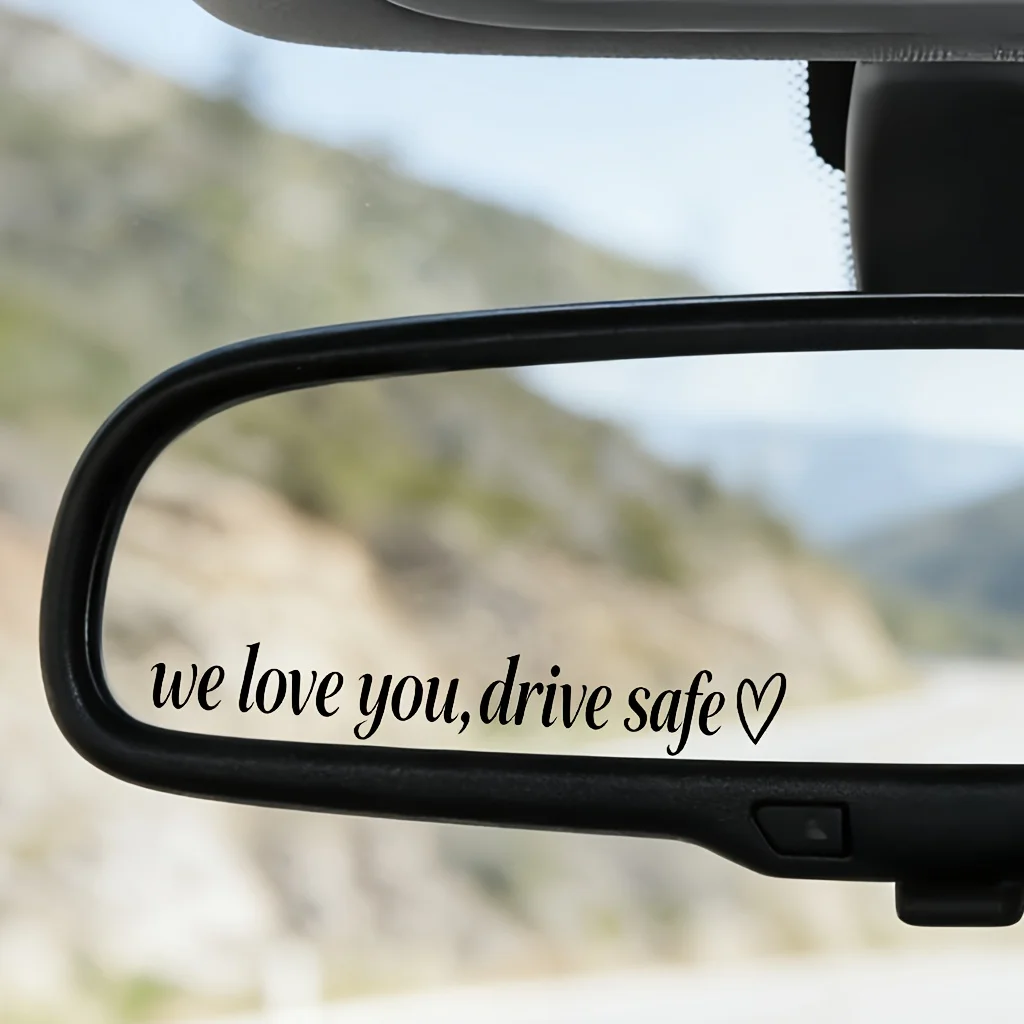 Durable Plastic, Car Decal with Glitter, Self Adhesive, Glossy Effect, Irregular Shape, Safety Reminder Sticker for Cars