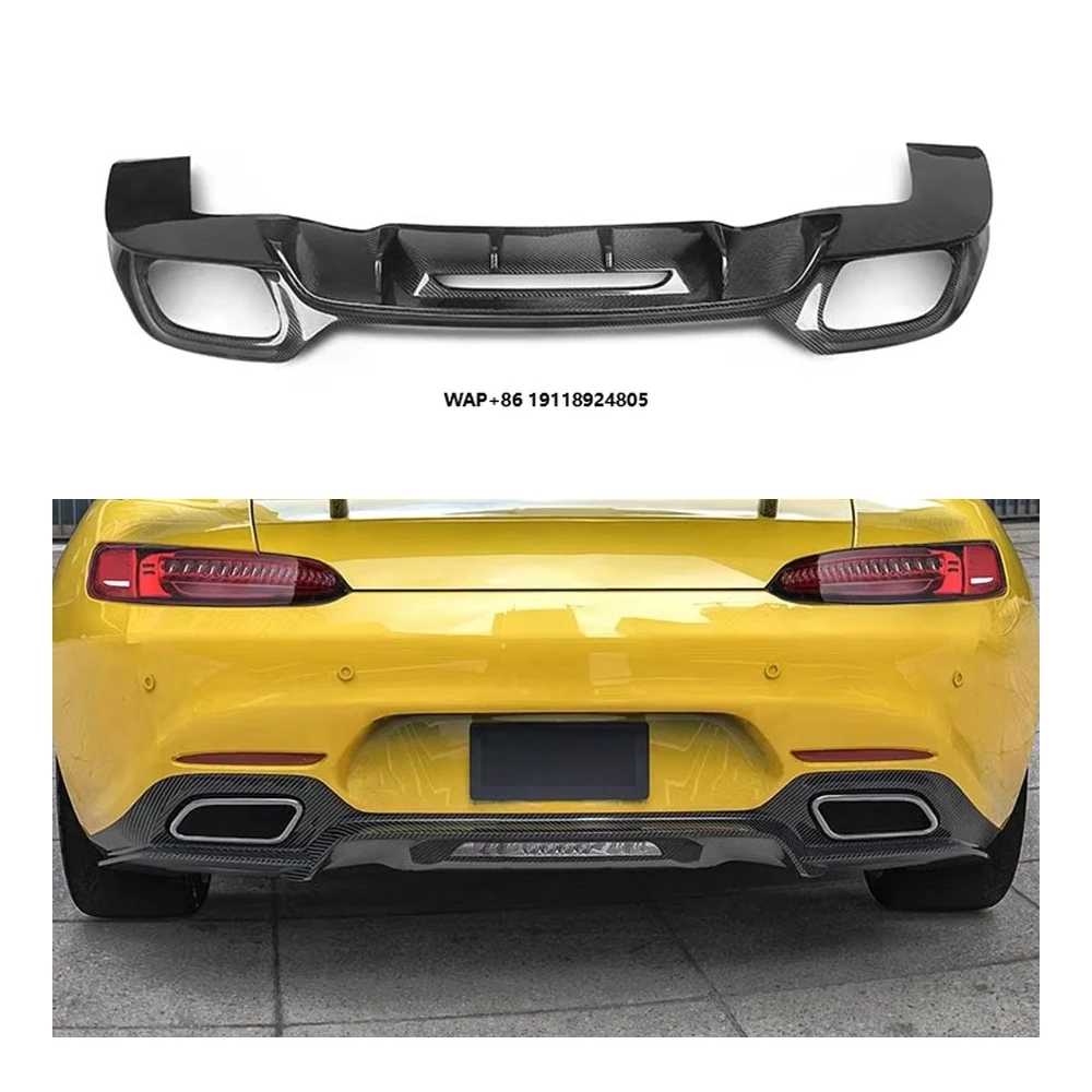 

High Quality Carbon Fiber Material Body Kit Rear Bumper Lip Diffuser Spoiler Splitter for Benz AMG GT GTS C190 Ver2