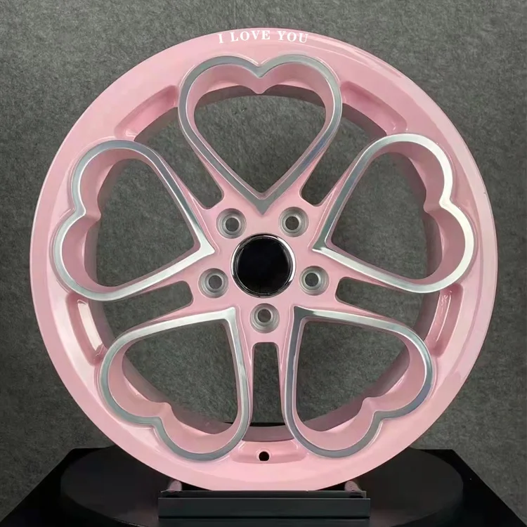 18 inch 19 inch Pink Monoblock 5 Split Spoke 5 Hole 5x112 5x114.3 5x120 Forged Alloy Heart Wheel Rims for Luxury Car