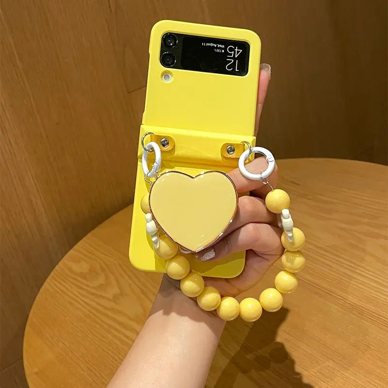 Four colors of simple love stand suitable for Samsung Galaxy Z Flip3 4 5 6 W23 24 Flip anti-fall mobile phone protective case view 2