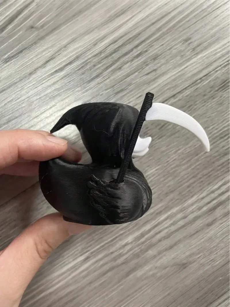 Pato da morte impresso em 3D, pato demônio, pato do Satanás escuro, design de terror gótico, decorações exclusivas do painel do carro, mesa e estante