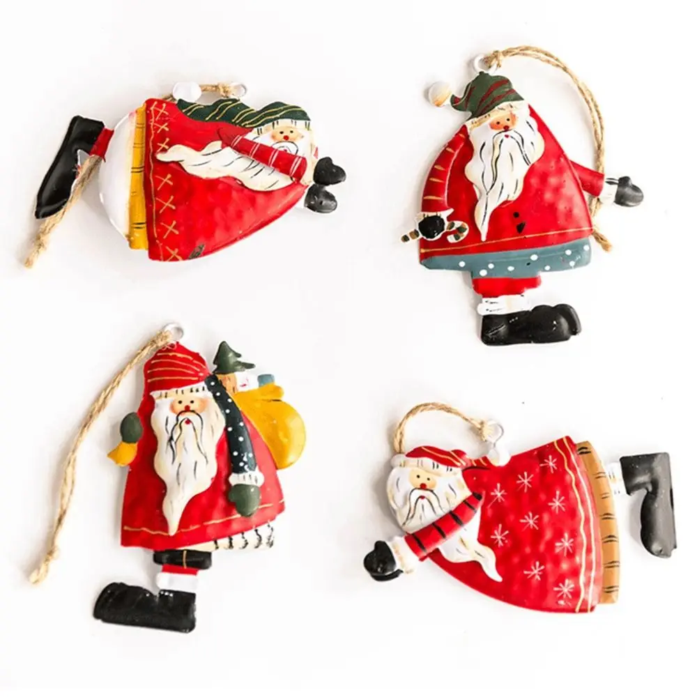 

Angel Girl Xmas Angel Girl Pendant Santa Claus Hand-painted Christmas Santa Ornaments DIY Iron Craft Christmas Tree Accessories
