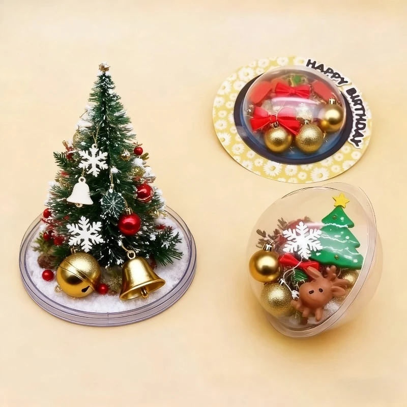 10/20/50/100PCS Klare Kunststoff Hemisphäre Abdeckungen DIY Candy Dome Kit Für Weihnachten Halloween Party geschenk DIY Party Spielzeug – Detail 4
