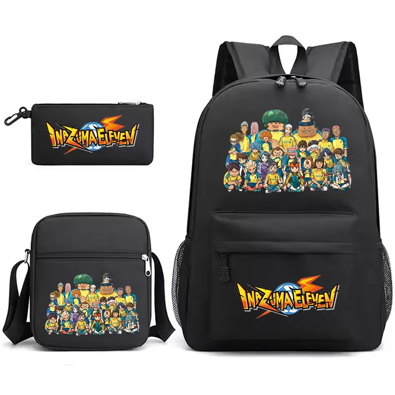 

Новый Inazuma Eleven Go Students, комплект из 3 предметов, рюкзаки, школьный рюкзак для девочек и мальчиков, подарок для школы, аниме, дорожные сумки для отдыха Mochila для подростков