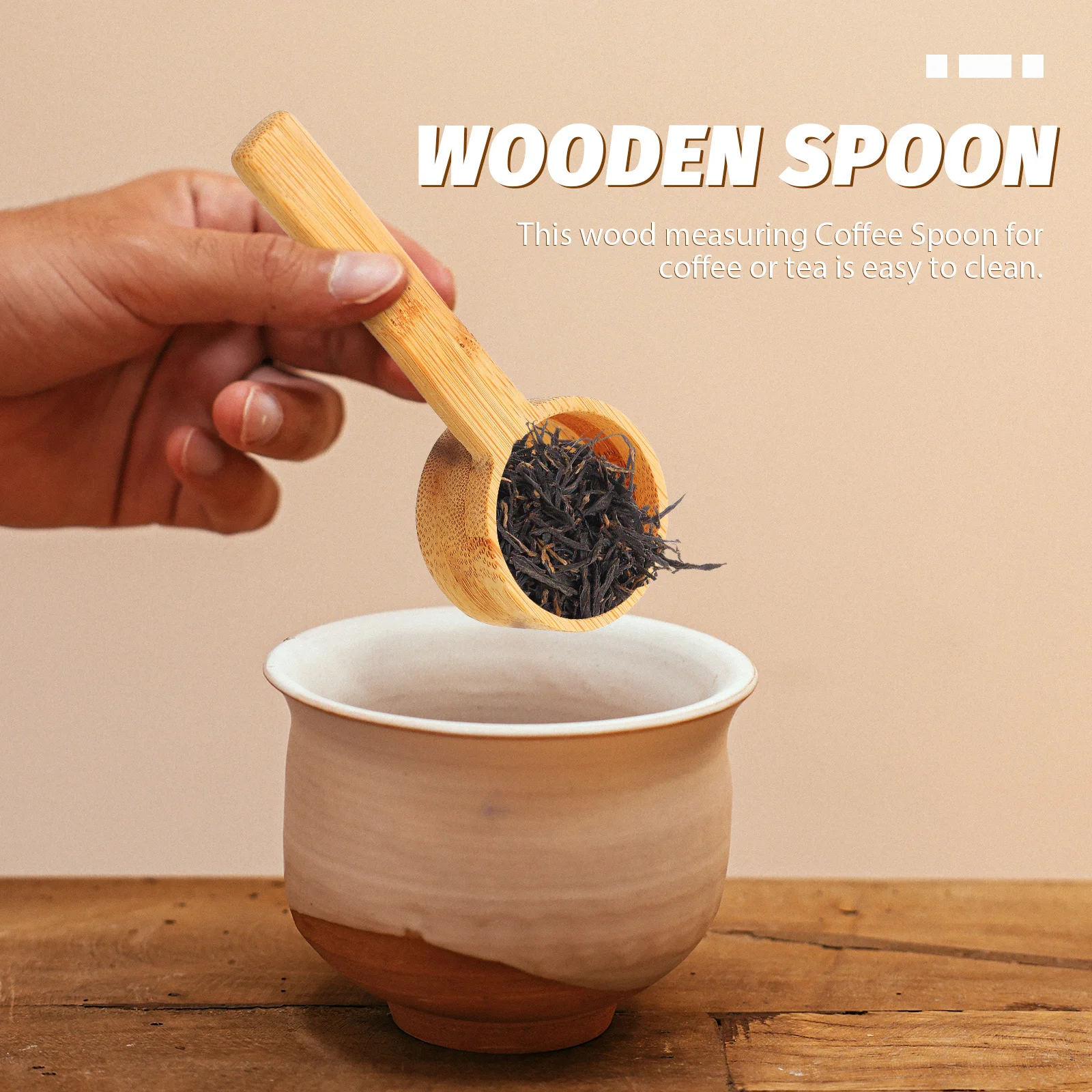 

Wooden Coffee Scoop Portable Measuring Natural Wood Coffee Household Bean Scoop