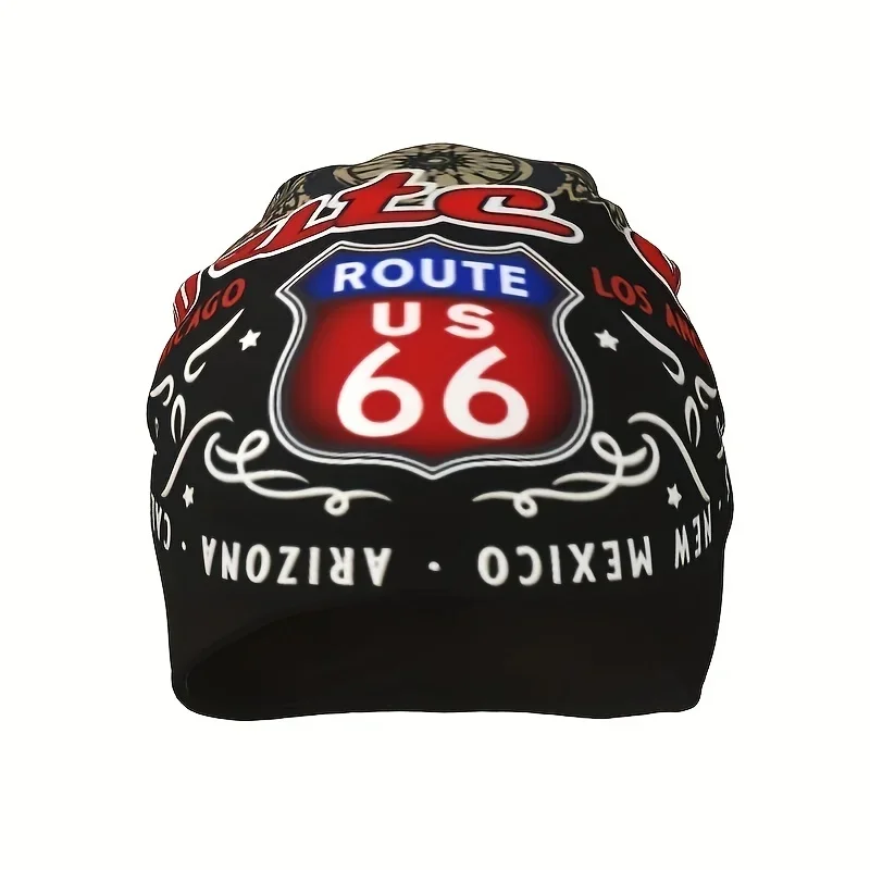 Hat Ride The Route Motorcyle Bikers America\'S Highway Outdoor Caps For Men Women Route 66 Skullies Beanies Ski Caps Cotton Bonne