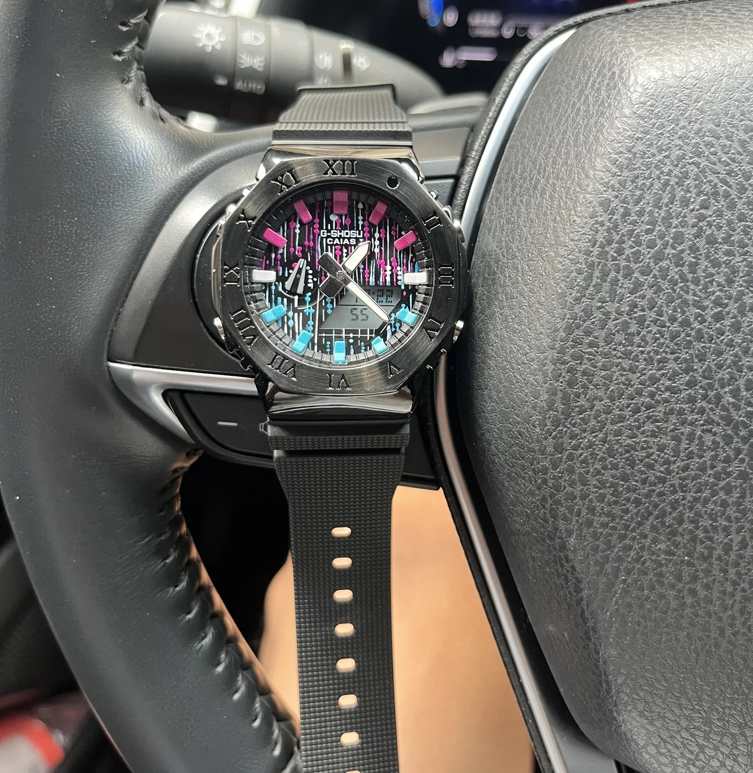 Digital sports electronic watch for men and women Alloy LED dial Roman numerals Full functionality World time Oak GM series
