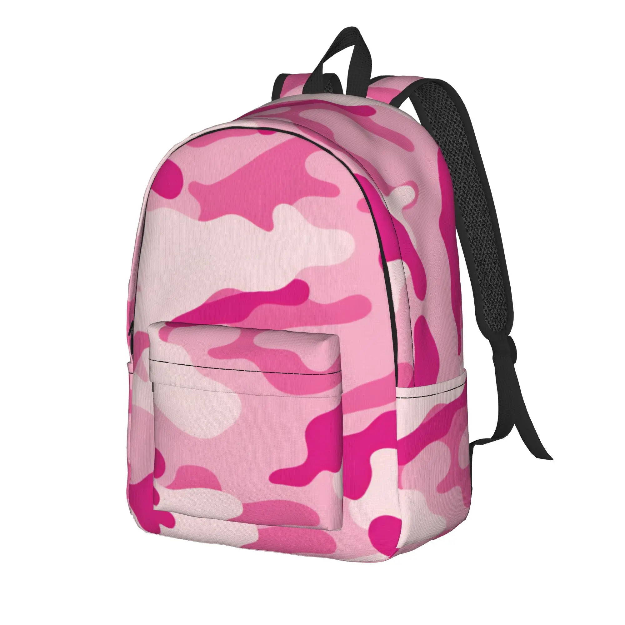 Pink Camouflage Backpack  Travel Backpacks Boy Girl Cute School Bags Custom Print Rucksack