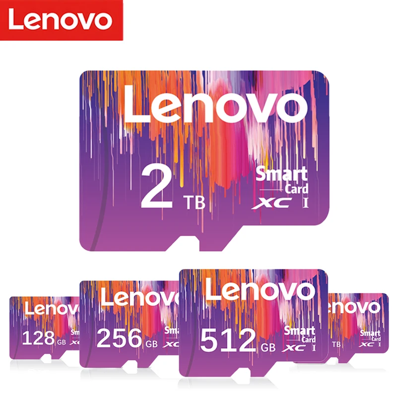 Lenovo-Cartão Mini SD Original, Micro Cartão de Memória para Câmera e Telefone, 128GB, 256GB, 512GB, 1TB, 2TB, Novo, 2024