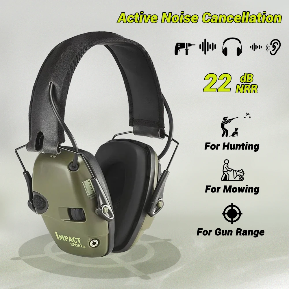 Electronic Shooting Earmuffs Tactical Impact Sound Amplification Headset Ear Protection Anti-noise Ear Muff Outdoor Sports 1pc