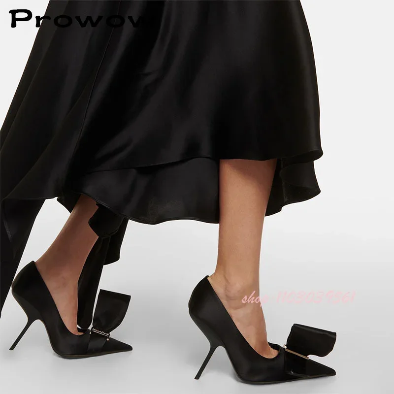 

Сандалии на высоком каблуке 9 см, атласные туфли на высоком каблуке с большим бантом и острым носком, летние сандалии с металлическими украшениями, женские sandalias de mujer