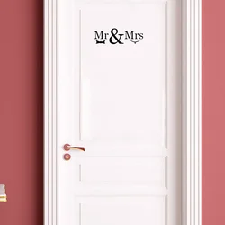 MR MRS Room Door Decal Graphical Fashion Wall Sticker Black