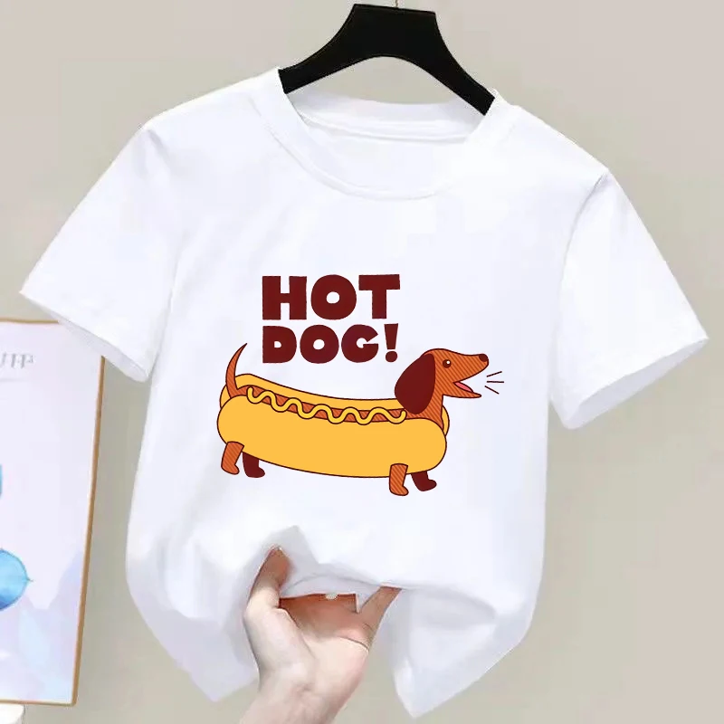 Dachshund Teckel Funny Cute Dog Animal T-Shirt Kid Girls Short Sleeve Summer Fashion Tshirt Casual Fashion Tee Shirt O-Neck Tops