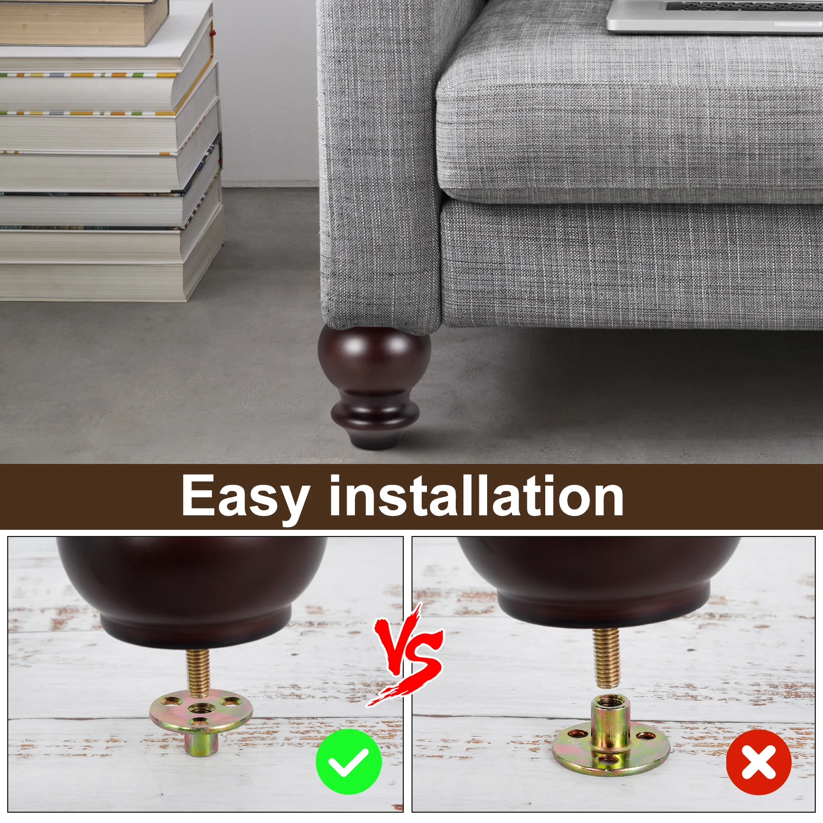 Набор ножек для мебели, однотонные аксессуары для стоек, высота 4 дюйма, деревянные ножки для журнального столика, телевизора, шкафа, 4 шт.