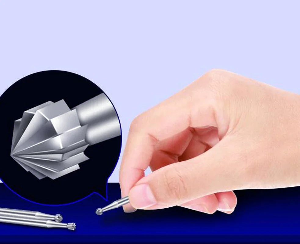 6Pcs Miniature Drill Needle Engraving Milling Cutter Carving Engraving Bits Burs Professional Jewelry making Goldsmith Tool