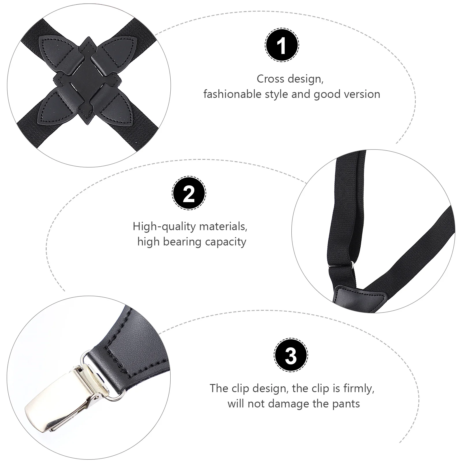 

1Pcs Stretch Polyester Clip-on Suspender Adjustable Unisex Fashion Trouser Strap Stylish Comfortable Wear for Jeans Trousers