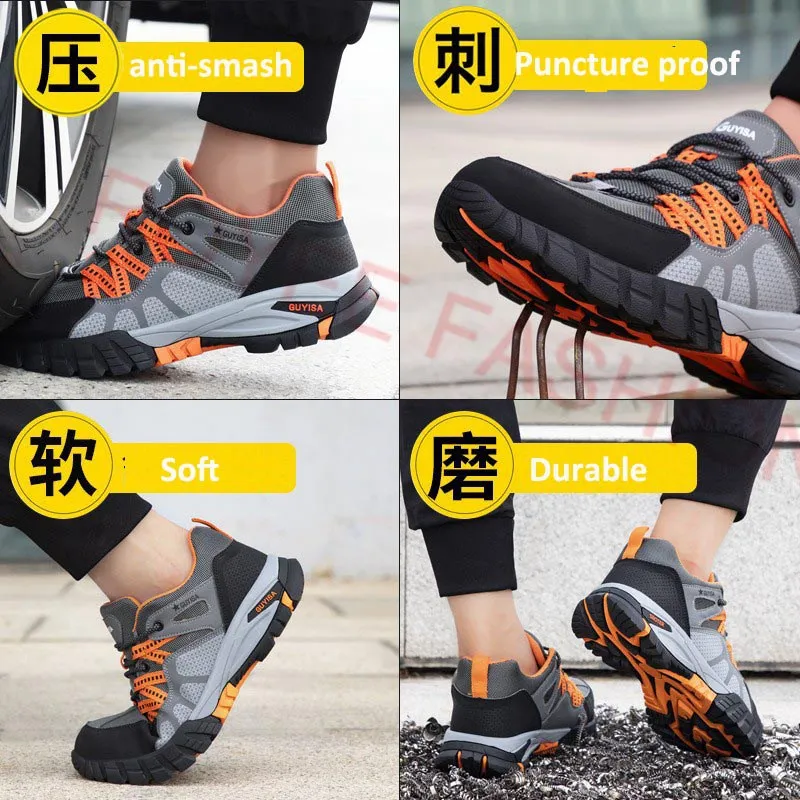 2023 Work Boots Work Safety Boots Work Shoes Safety Steel Cap Shoes Men Anti-smash anti-puncture Pink Shoes Safety Shoes for men