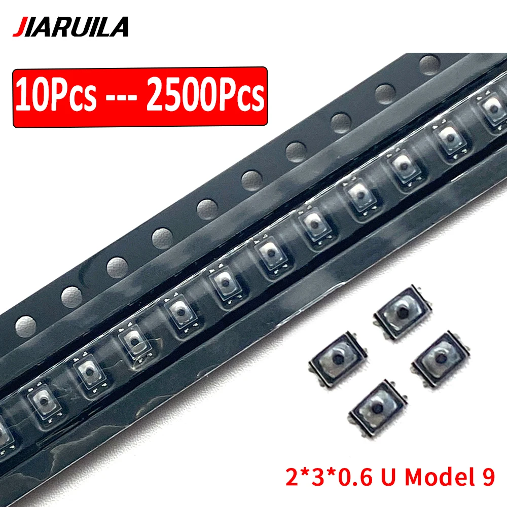 10Pcs - 2500Pcs，2*3*0.6 U Tactile Push Power Volume Button Switch contact Tact 4 Pin Micro SMD Mini Thin Film Key Light Touch