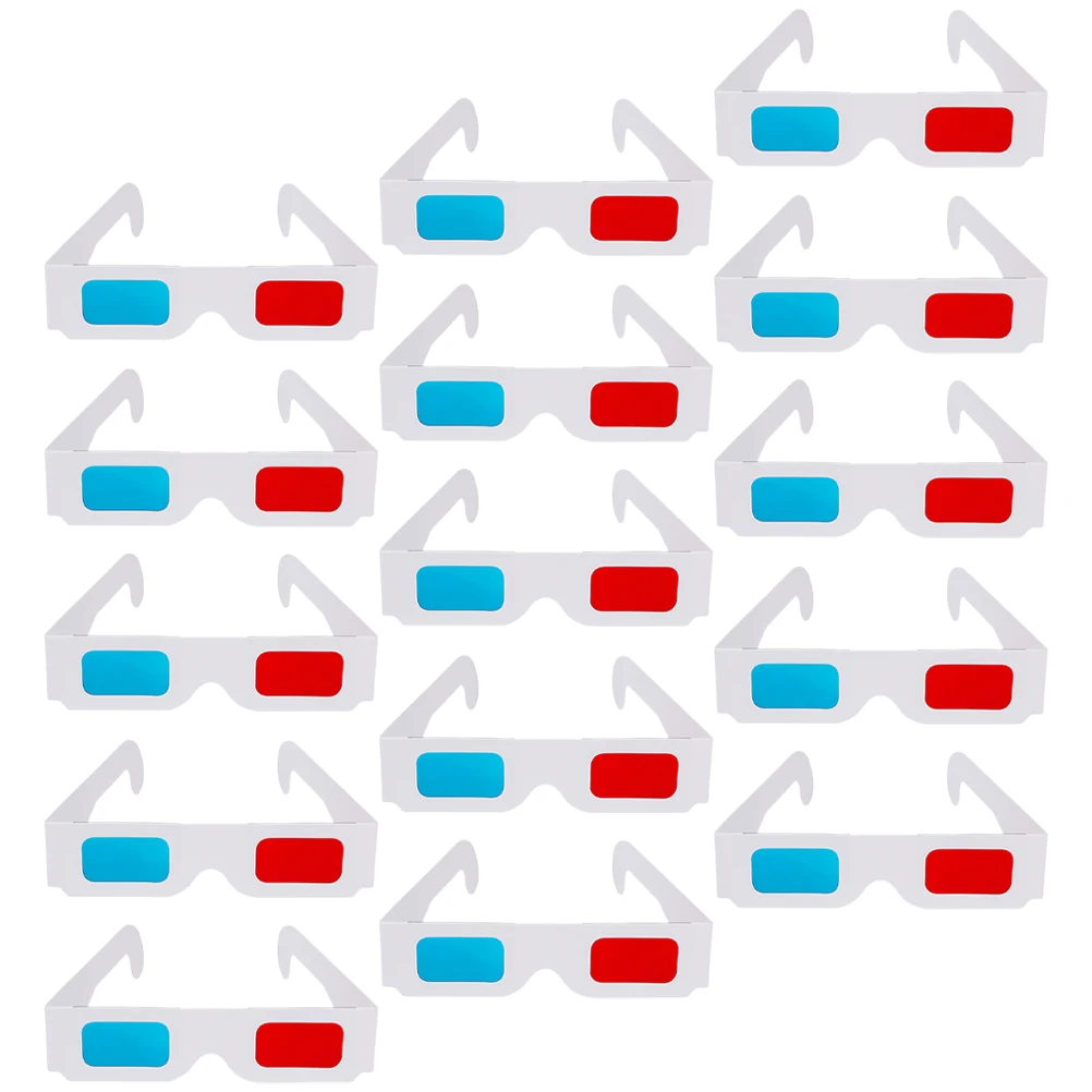 

40pcs 3D Glasses Paper Anaglyph Red Blue Stereoscopic Prism Frames Disposable Eyeglasses For Movies Games Party Gifts
