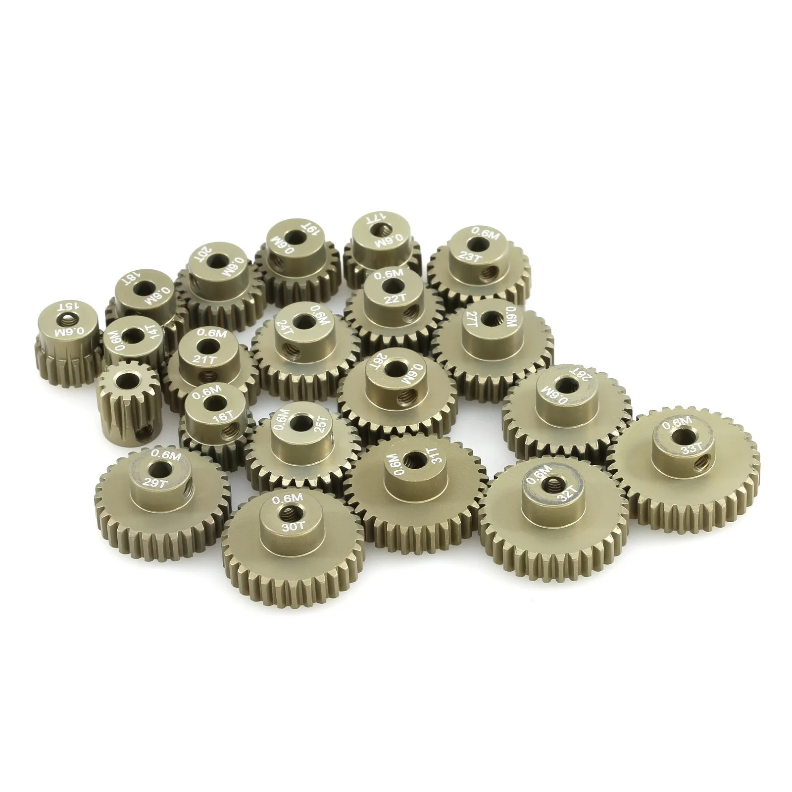 

M0.6 3.175mm 13T 15T 17T 18T 20T 22T 24T 28T 30T 33T Aluminum Alloy Metal Pinion Motor Gear For 1/10 RC Model Car