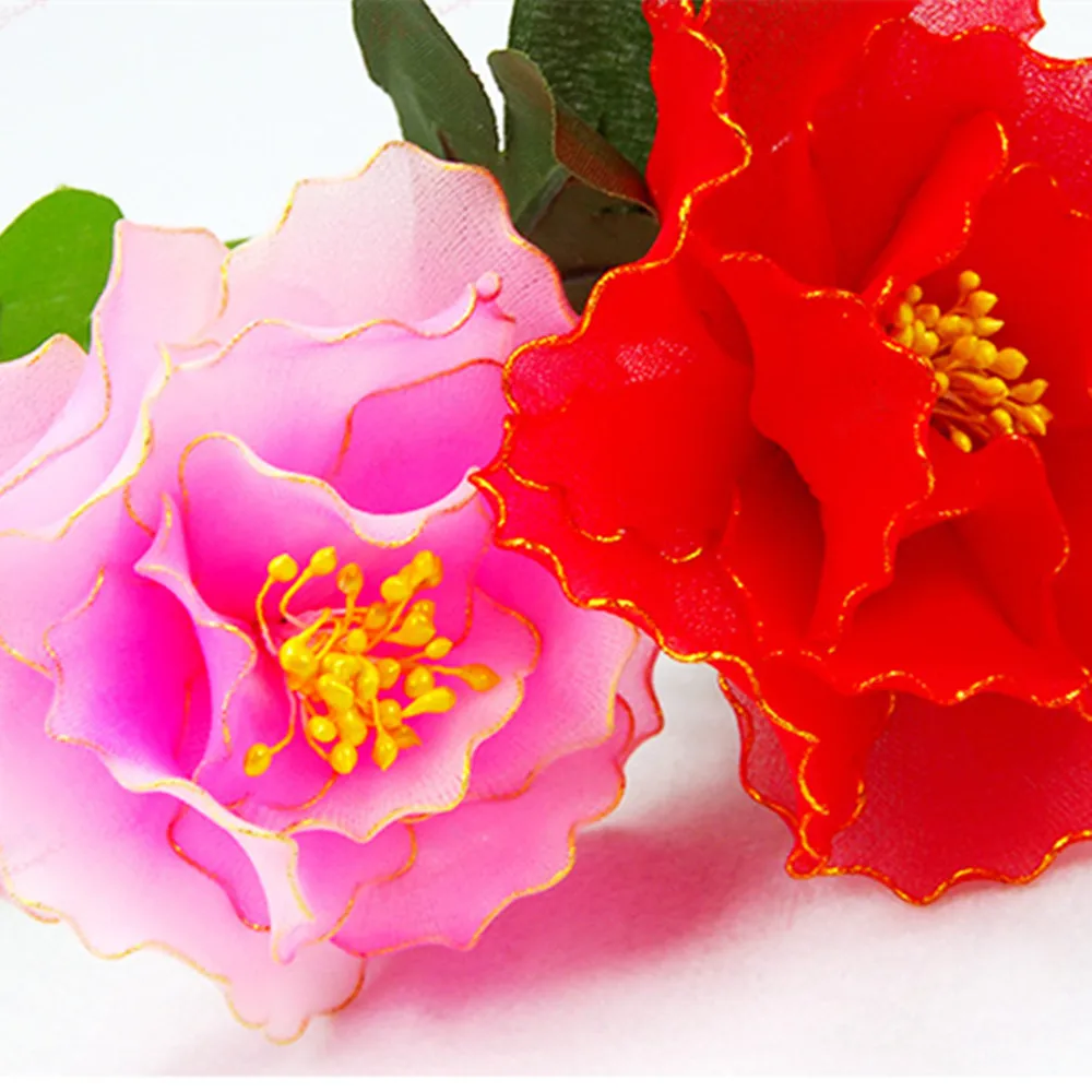 wholesale 50pcs/lot 23Colors Mesh Flowers Materials Double Color Nylon Silk stockings flower For handmade gift