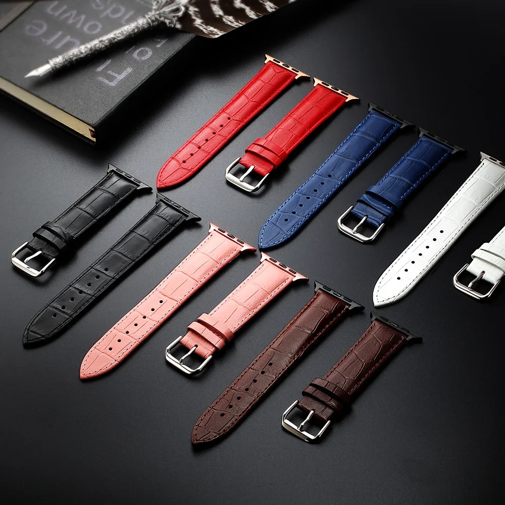 High Quality Leather Strap for Apple Watch Band Ultra 3 2 49mm iWatch Series 11/10/9/8/7/SE/6/5/4/3/2 42mm 38 44 40mm 45 46 41mm image 5