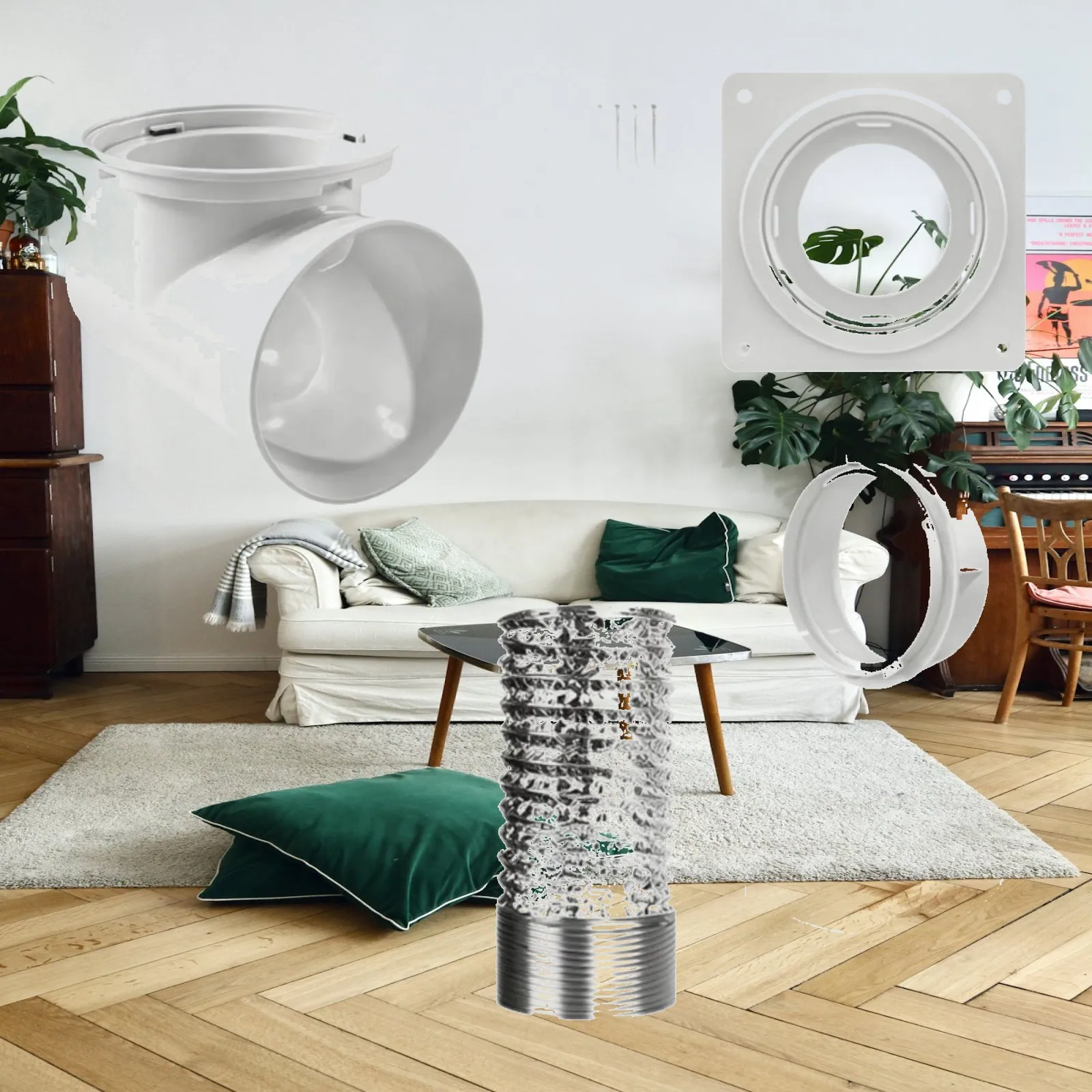 Flexible Aluminum Foil Dryer Vent Duct Kit Expandable 4-Inch Corrugated Dryer Vent Duct Kit Stretchable Long-Lasting