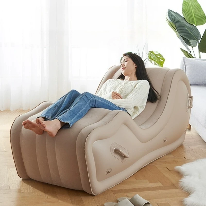 Simple Lazy Sofa Recliner Fully Automatic Outdoor Portable Air Cushion PVC Inflatable Sofa Chair