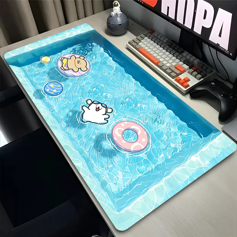 Tapis de souris de haute qualité, motif chiot mignon kawaii, tapis de bureau pour gamer e-sport, tapis de clavier en caoutchouc 90x40cm, tapis de souris pour ordinateur.