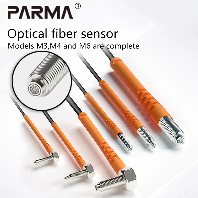 

M6 Diffuse reflection Opposite Beam Straight head Elbow 90° optical fiber sensor Coaxial Multi-core with convex pin amplifier