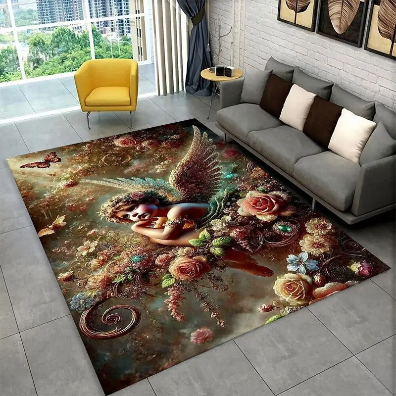 Belot Angel Cute Cupid Cartoon Large Area Rug Non-slip Durable Carpet for Bedroom Living Room Sofa Doormat Home Decor Floor Mat - view 3