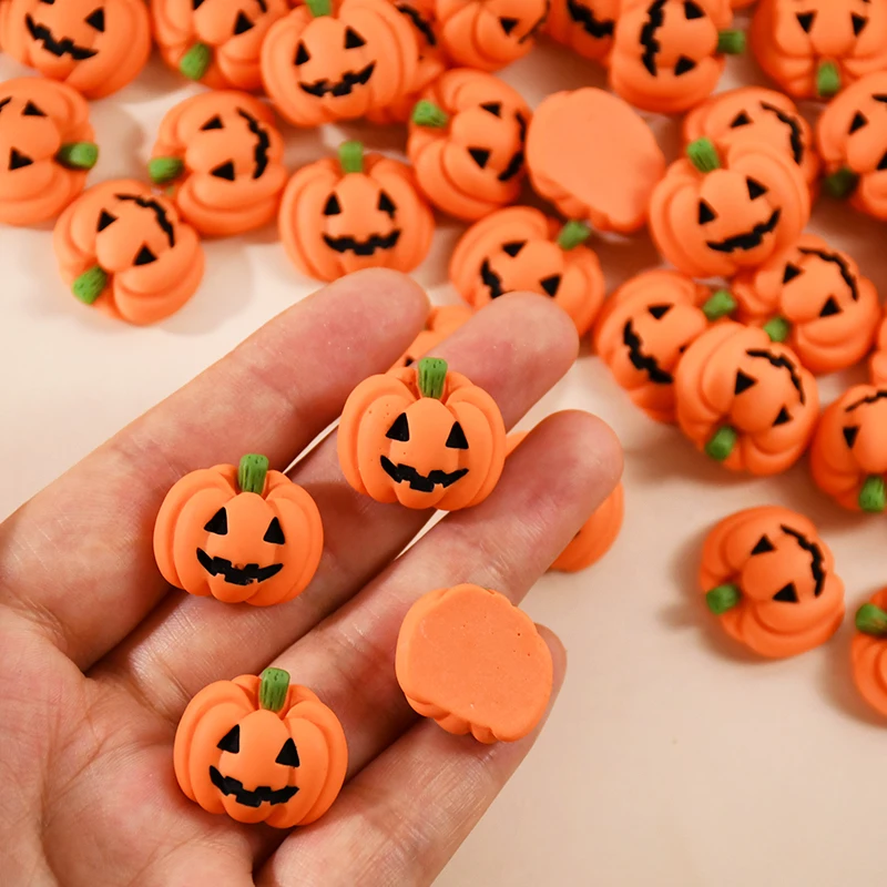 20 Stück Halloween Harz Kürbis Miniaturen Mini Flatback Charms Kürbis Halloween Party Home Tisch dekoration DIY Handwerk Geschenk – Detail 5