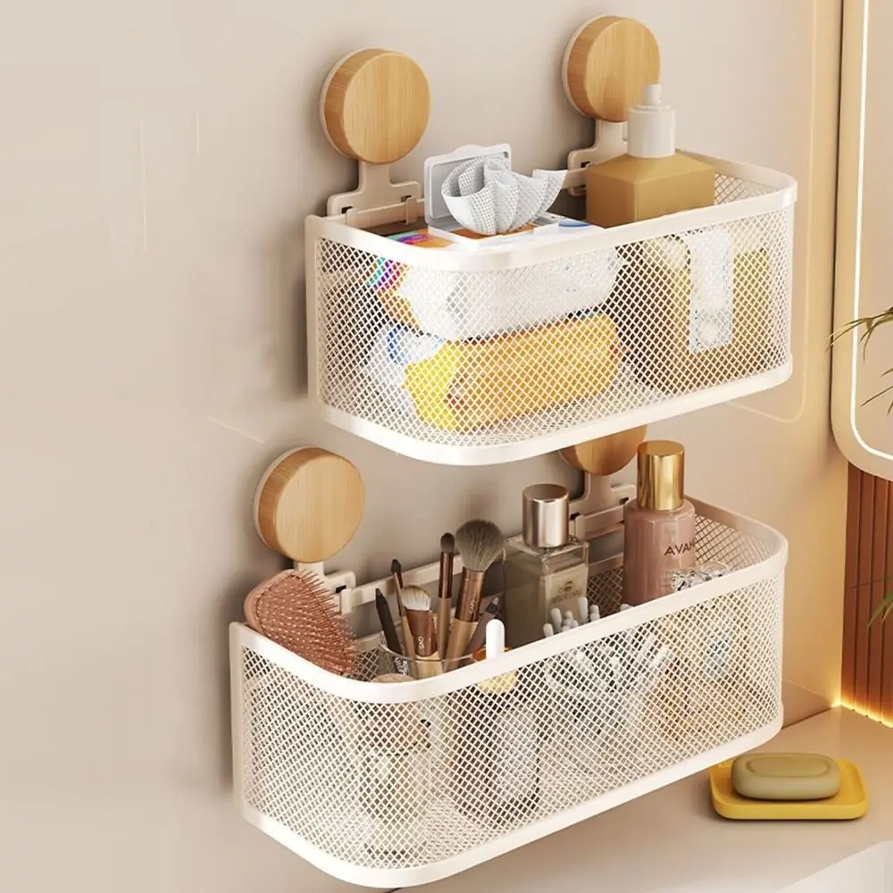 

Iron Bathroom Shelves Punch Free Large Capacity Bathroom Hanging Basket Wall Mounted Detachable Makeup Organizer Kitchen