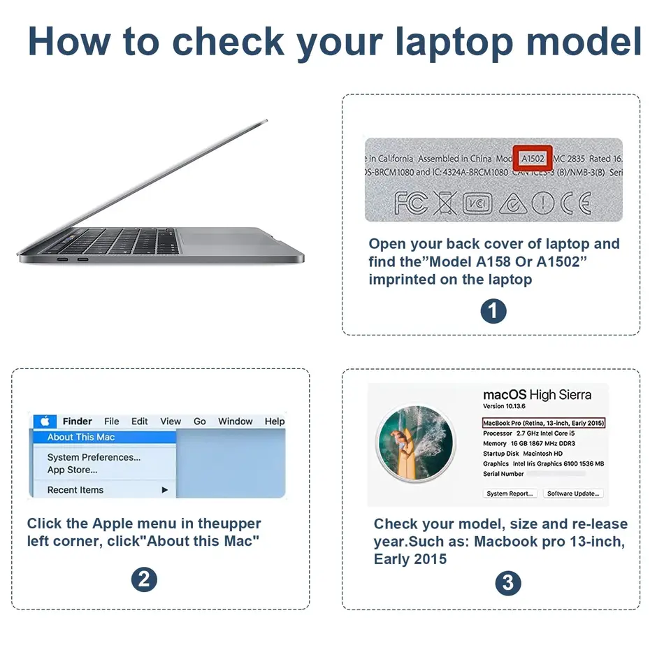 Macbook Pro 13インチ用の交換用バッテリー,A1582,a1502,A1493,2015