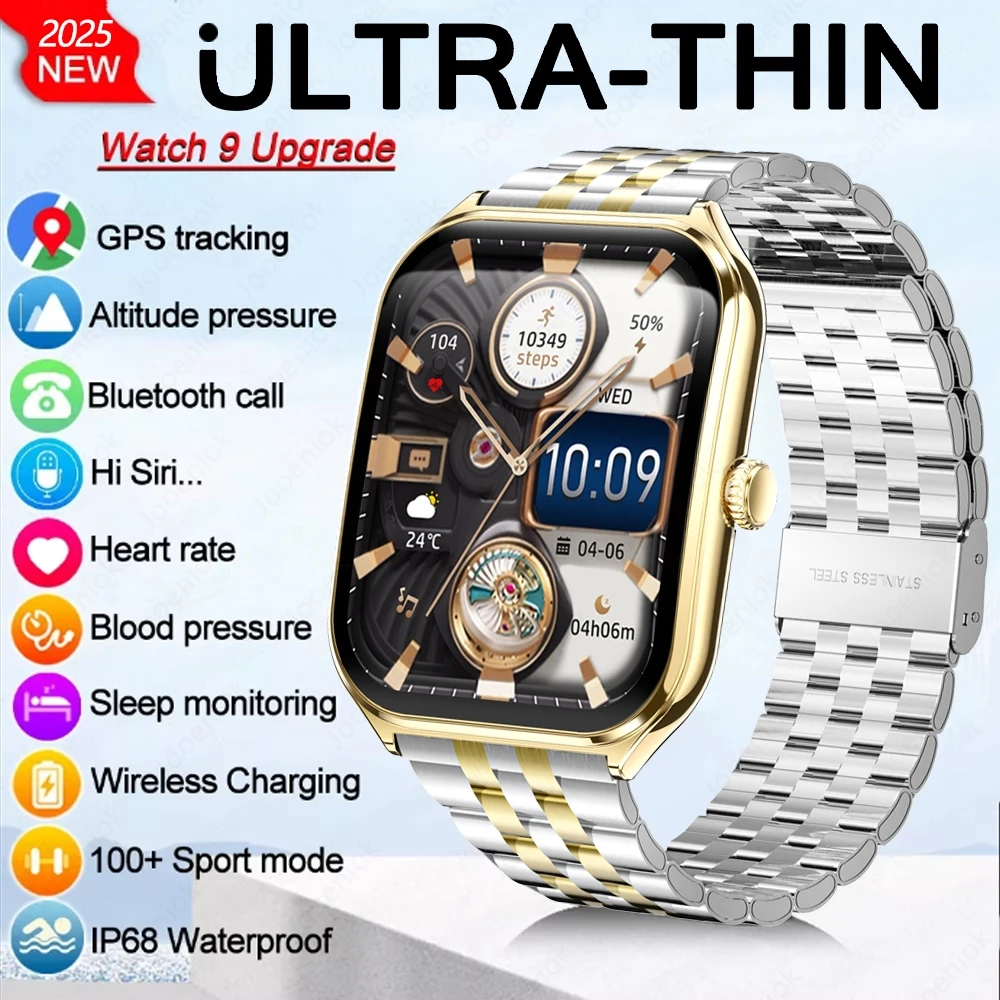 

Спортивные умные часы для мужчин, 1,96-дюймовый AMOLED-экран, всегда показать время, аль, голосовой монитор здоровья, водонепроницаемые умные часы с Bluetooth-вызовом