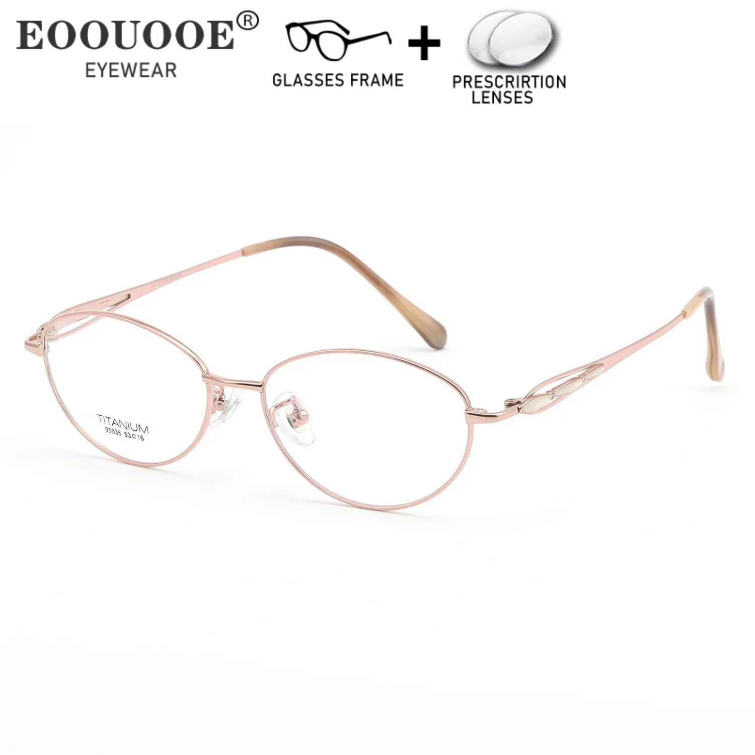 نظارات بصرية للنساء من التيتانيوم النقي مع عدسات طبية لقصر النظر وطول النظر كمبيوتر تقدمي مضاد للانعكاس #4