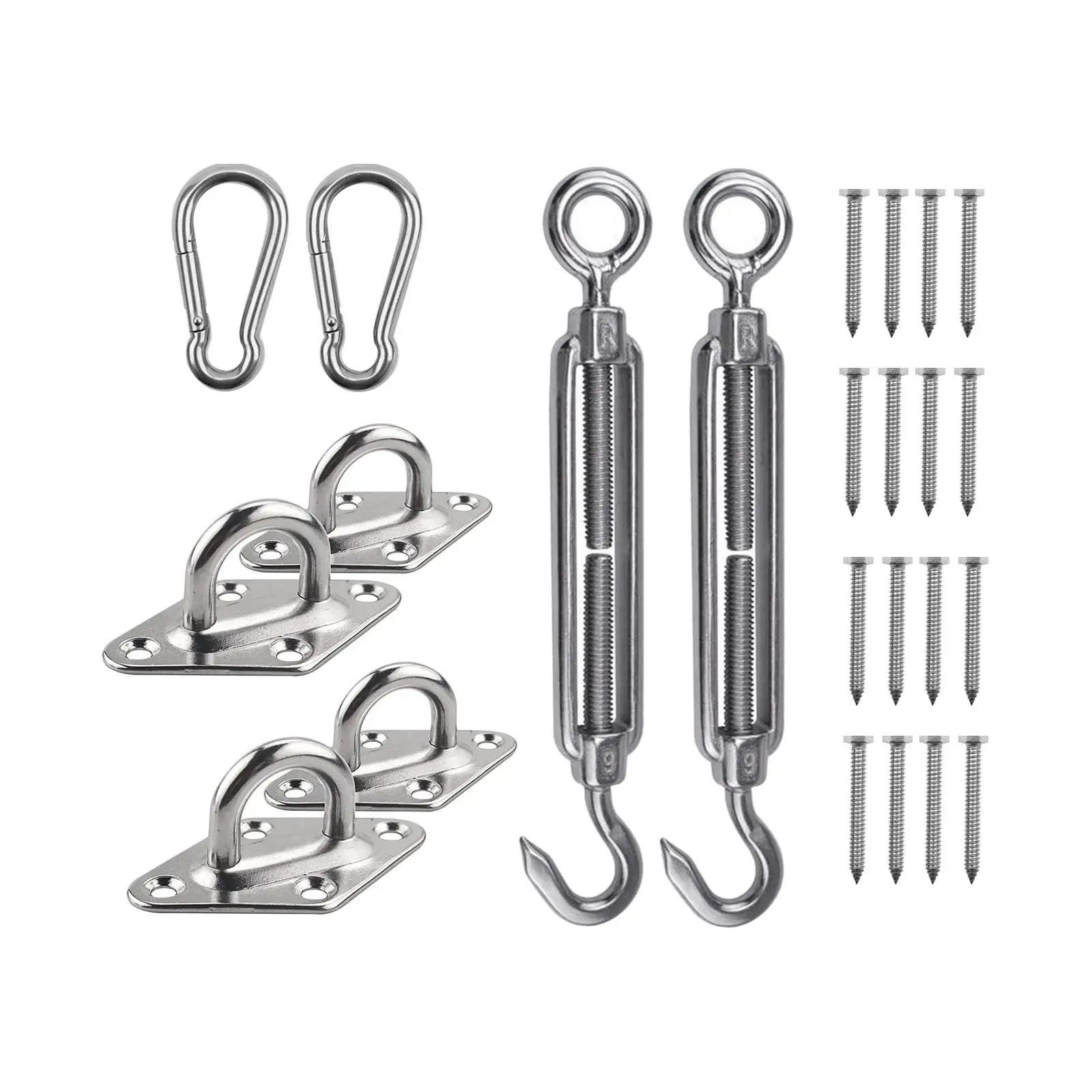 Ceiling Hammock Mount Anchor Spring Swivel Hook Carabiners Outdoor Patio Porch Swing Hardware Hammock Swing Hanging Kit for