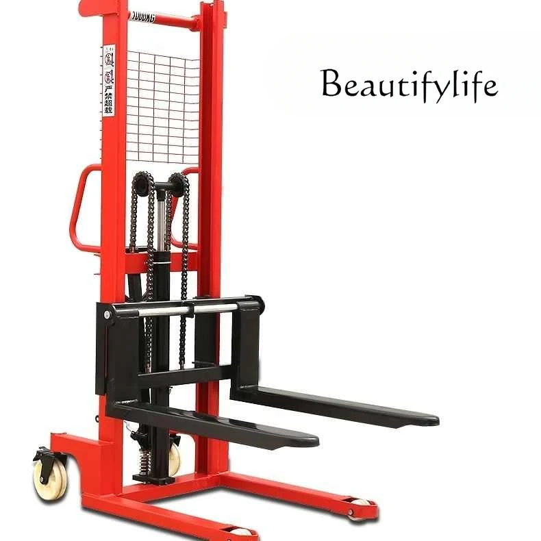 Forklift manual small forklift lift forklift hydraulic stacker lift truck stacking 1 ton 2 tons